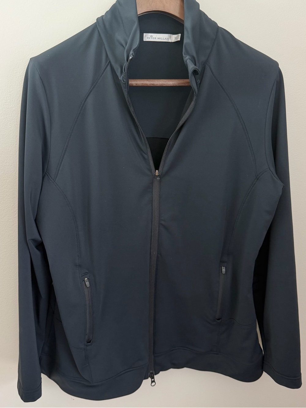 PETER MILLAR Black Full-Zip Performance Golf Tennis Jacket
